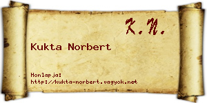 Kukta Norbert névjegykártya